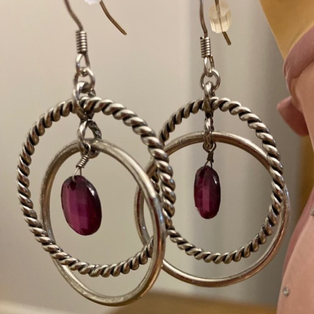 Lia Sophia "RASPBERRY SPLASH" Earrings